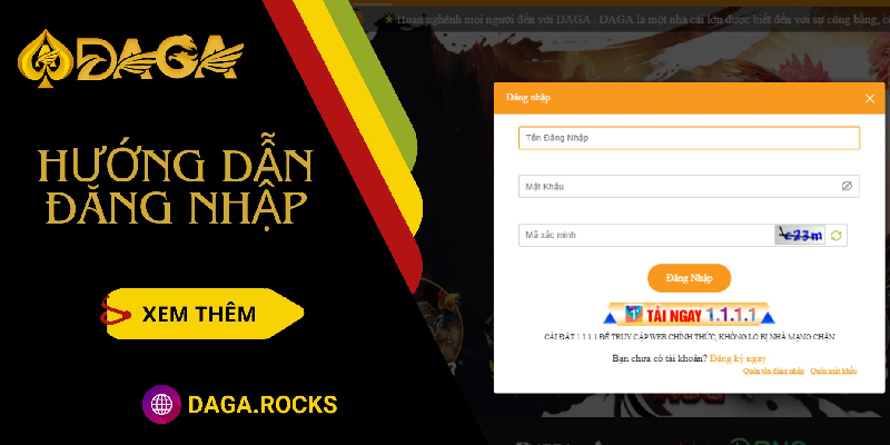 Hướng dẫn chi tiết cách đăng nhập DAGA